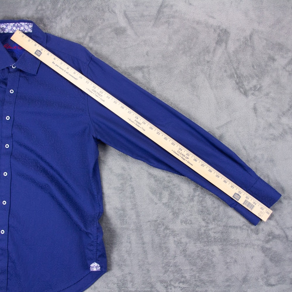 Robert Graham Mens XL Classic Fit LS Flip Cuff Cotton Shirt Paisley Blue - Picture 13 of 14